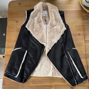 Zara faux fur lined draped vest